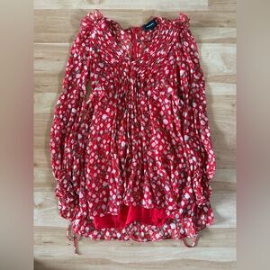 The Kooples Red and White Floral Mini Dress